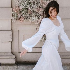 Petersyn Clothing Linen Boho White Maxi Dresss